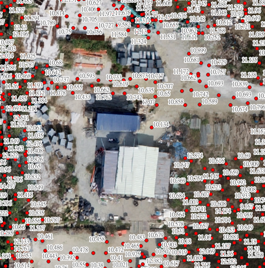 Fig2. 工地臨時設施區域及堆置區域皆須將點資料刪除