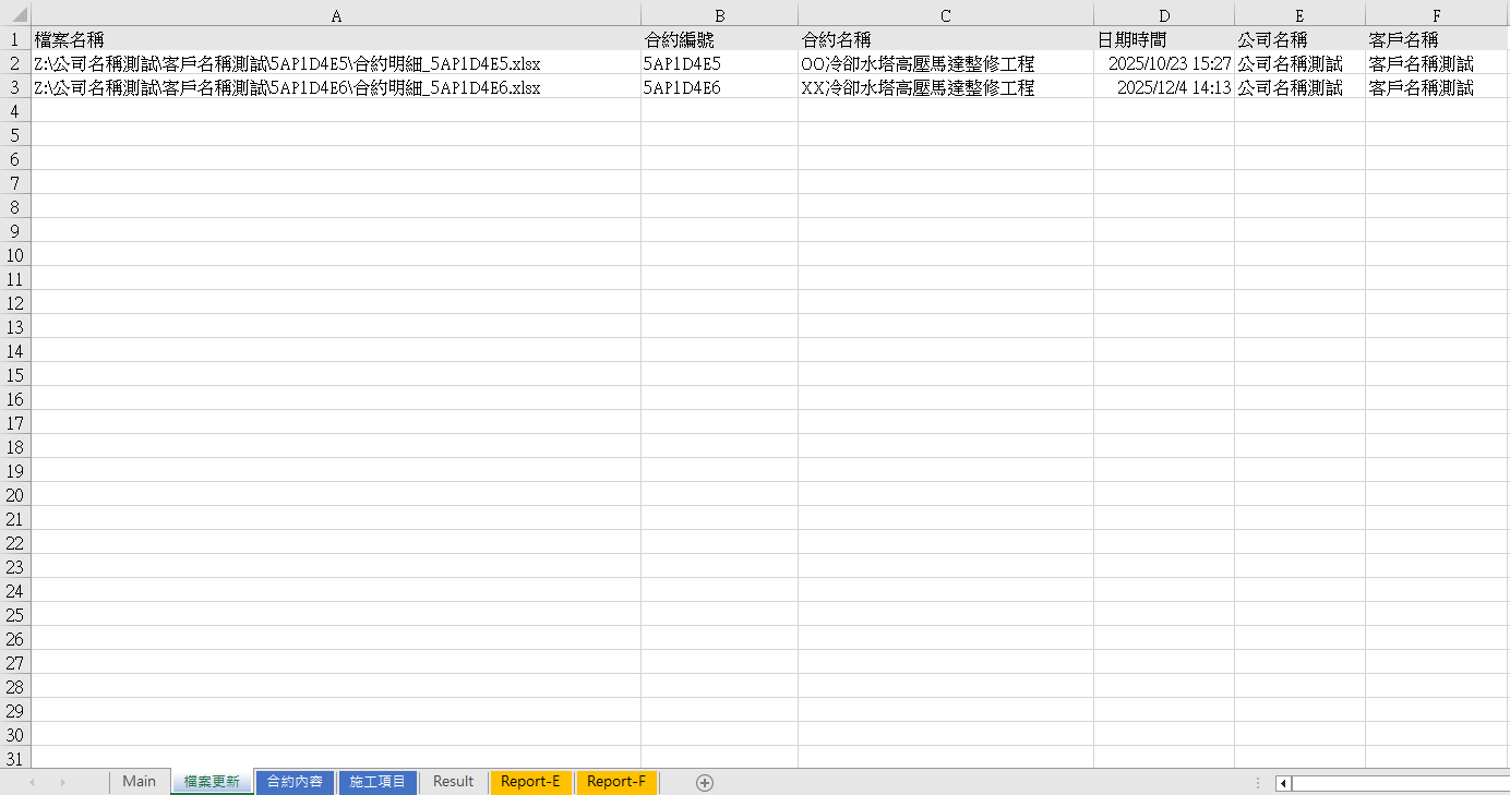 Fig1. 合約檔案清單